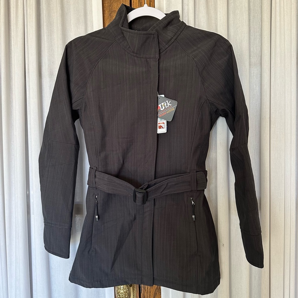 North End Sport Gray Heather Water Resistant Belted Jacket